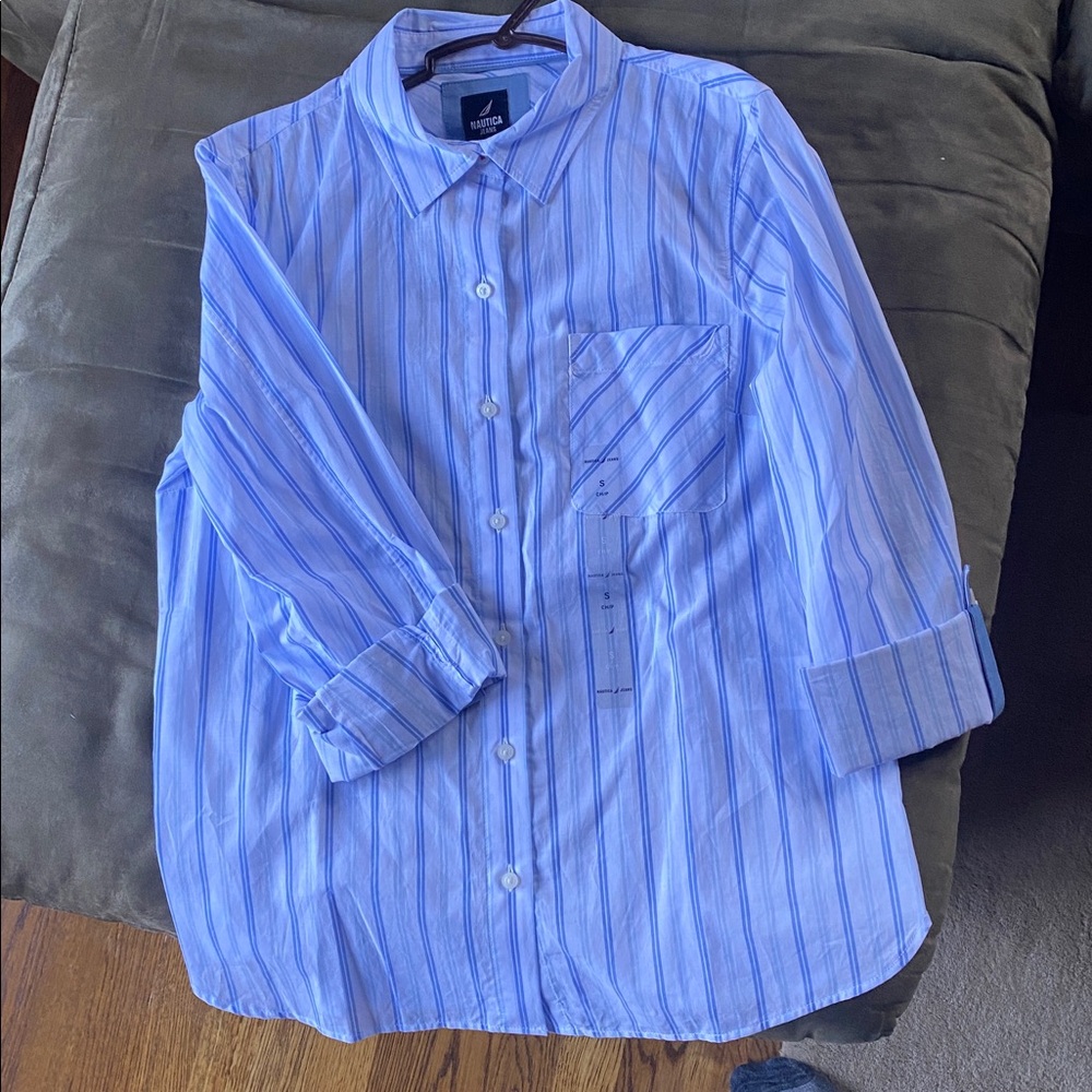 Nautica Blue Striped Women's Blouse